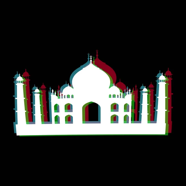 Silhouette isolée Taj Mahal — Image vectorielle