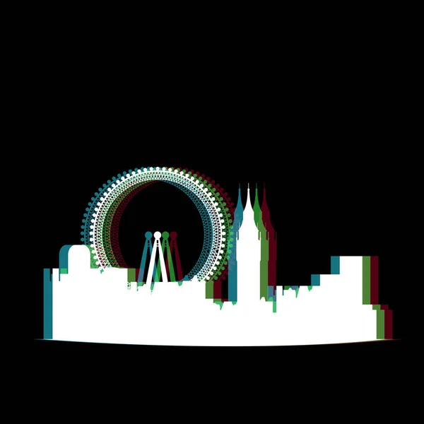 Paysage urbain londonien isolé — Image vectorielle