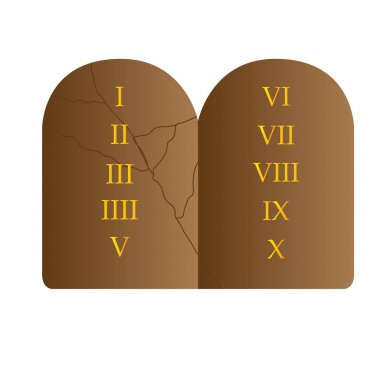 Stone with commandments clipart