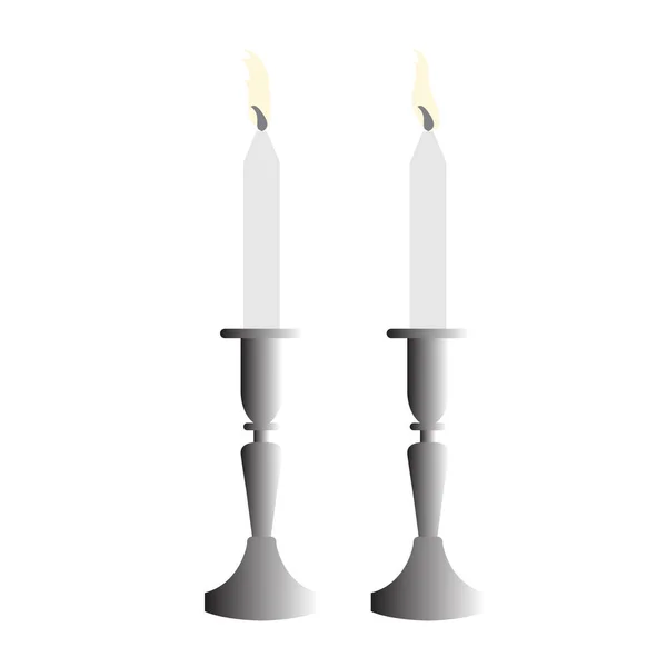 Par de velas aisladas — Vector de stock