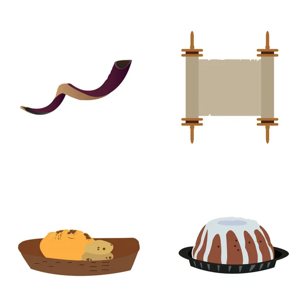 Set of jewish objects — Stock Vector