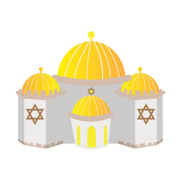 Edificio aislado de la sinagoga — Vector de stock