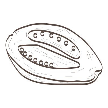 İzole papaya anahat kesmek