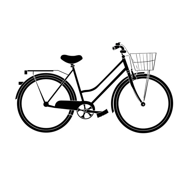 Изолированный силуэт велосипеда — стоковый вектор