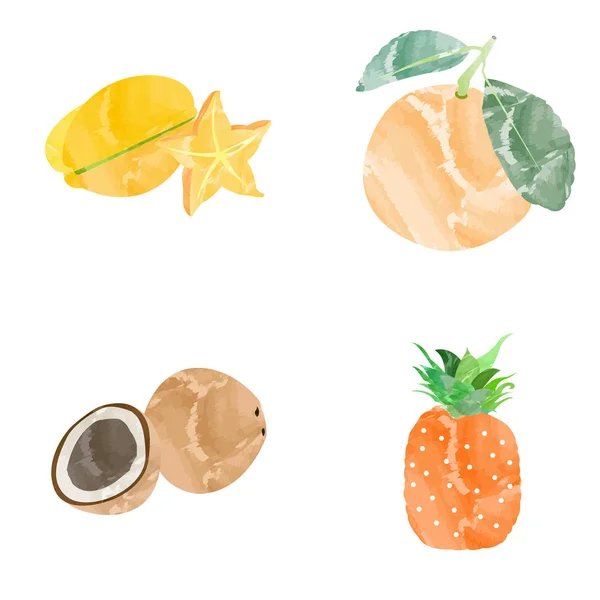 Set of fruits — Stock Vector