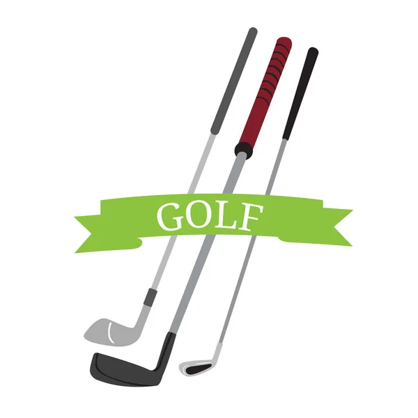 Grupp av golfklubbor — Stock vektor