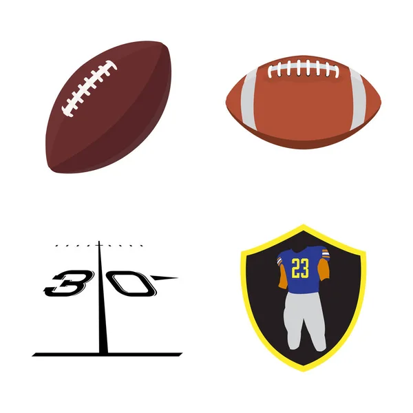 Set of football related objects — Stock Vector