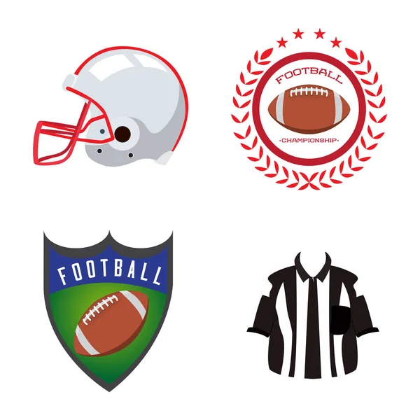 Set of football related objects — Stock Vector