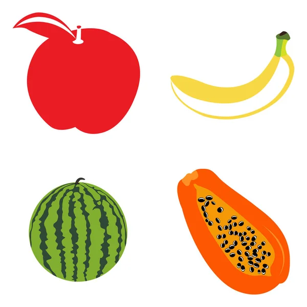 Conjunto de frutas diferentes — Vector de stock