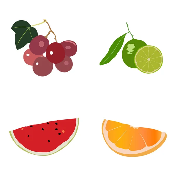 Conjunto de frutas diferentes — Archivo Imágenes Vectoriales