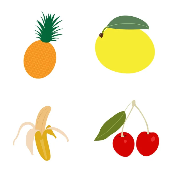Uppsättning av olika frukter — Stock vektor