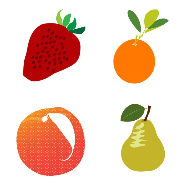 Conjunto de frutas diferentes — Vector de stock