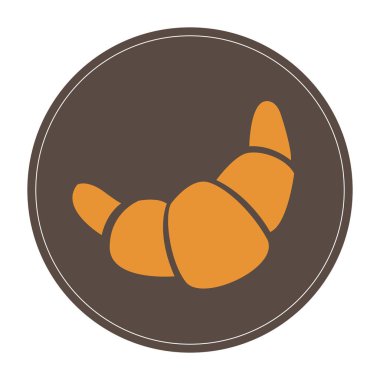 İzole kruvasan simgesi