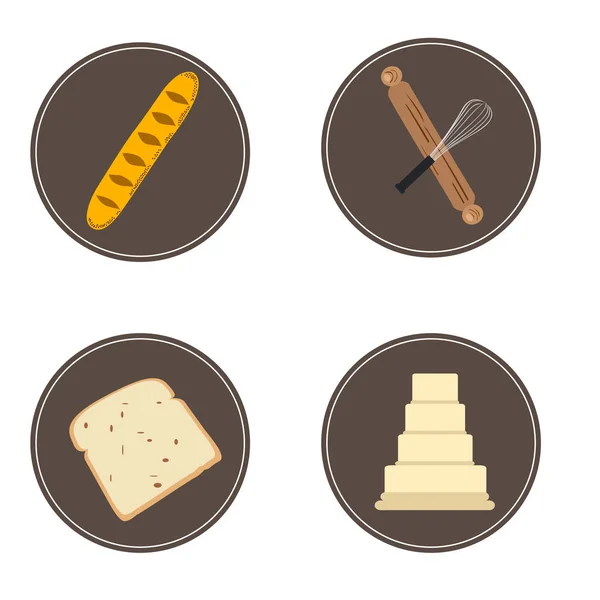 Set van bakkerijproducten — Stockvector