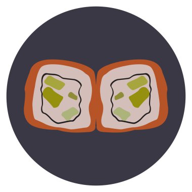 İzole çift suşi rulo