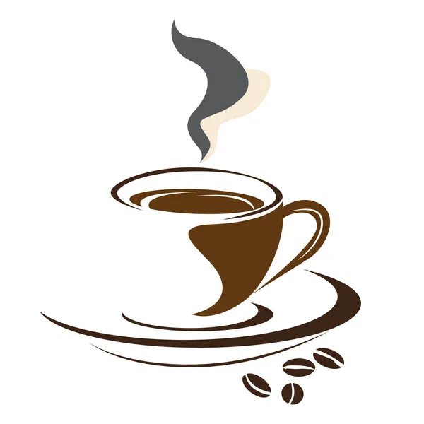 Logo taza de café aislado — Vector de stock