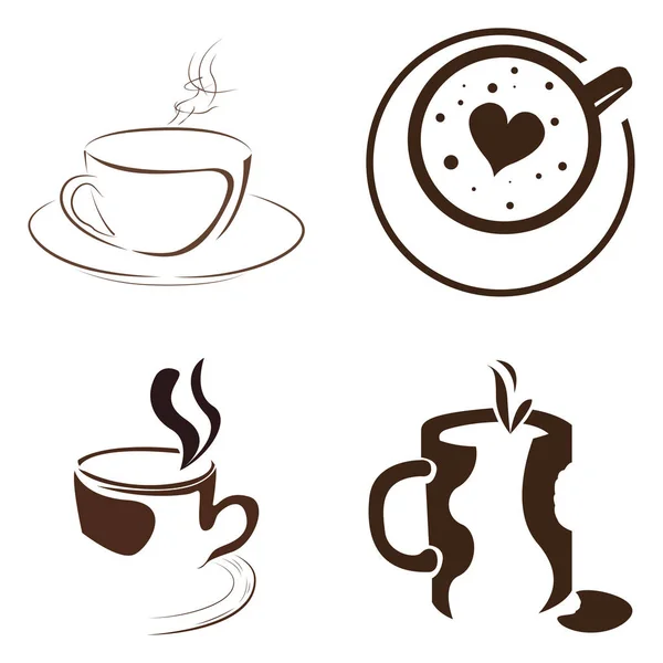 Reihe von Kaffee-Logos — Stockvektor