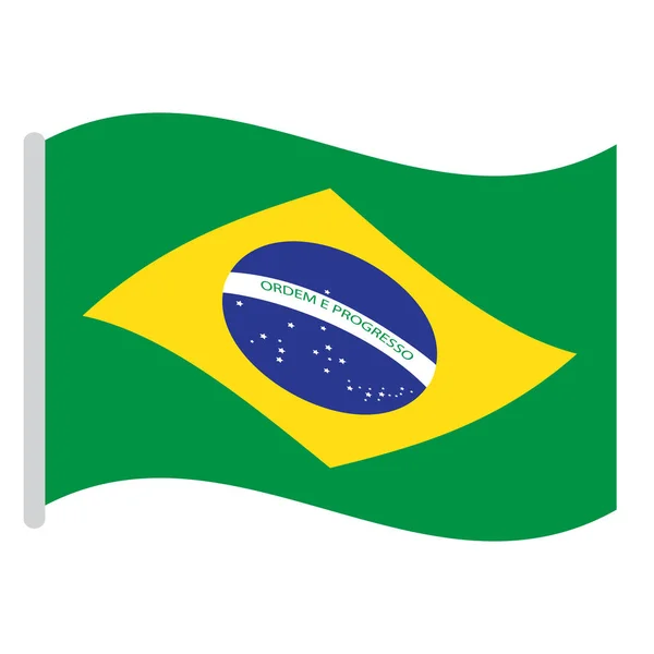 Изолированный бразильский флаг — стоковый вектор