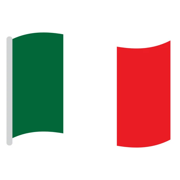 Bandera italiana aislada — Archivo Imágenes Vectoriales