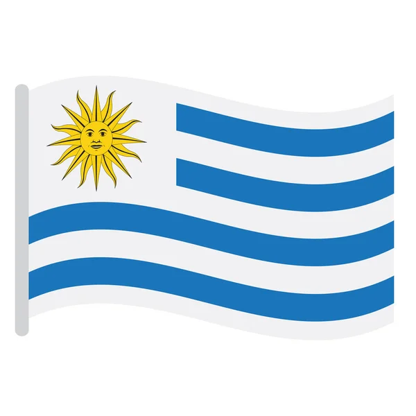 İzole Uruguay bayrağı — Stok Vektör