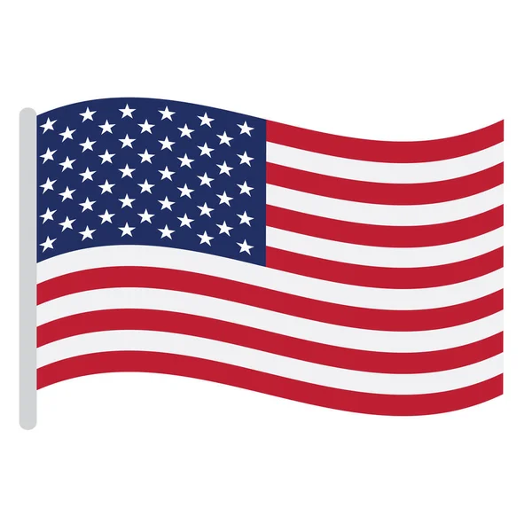 Geïsoleerde Amerikaanse vlag — Stockvector