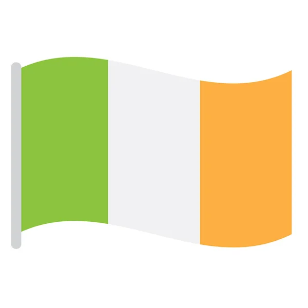 Bandera irlandesa aislada — Vector de stock