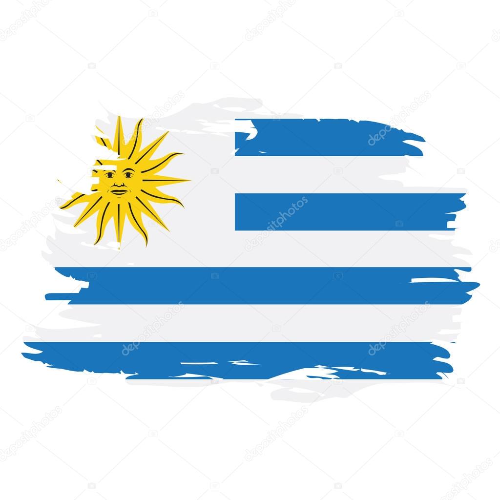 Isolated Uruguayan flag
