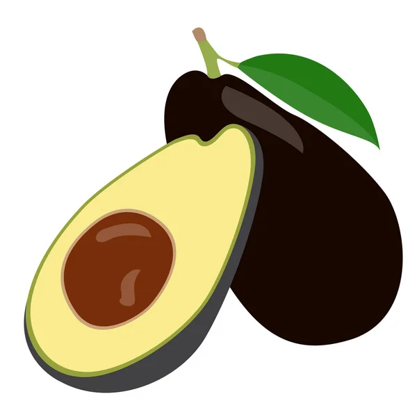 Изолированная пара авокадо — стоковый вектор