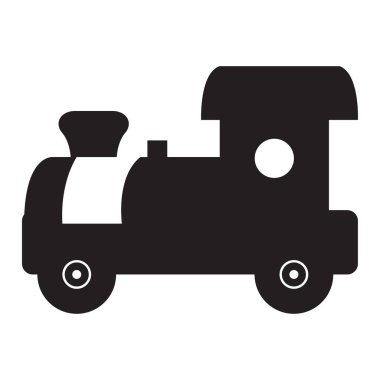 İzole tren oyuncak siluet