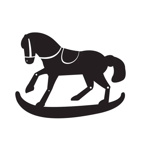 Силуэт игрушечной деревянной лошади — стоковый вектор