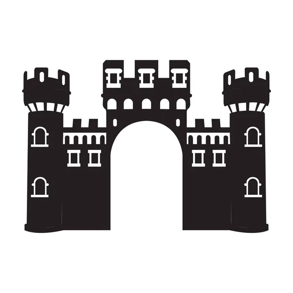 Geïsoleerde kasteel silhouet — Stockvector