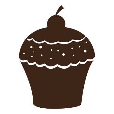 İzole cupcake siluet