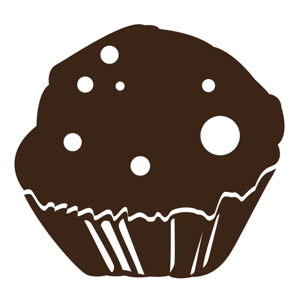 Απομονωμένη muffin σιλουέτα — Διανυσματικό Αρχείο
