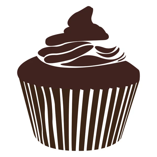 Silhouette isolée de cupcake — Image vectorielle