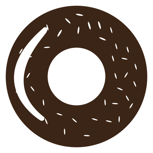 Isolierte Donut-Silhouette — Stockvektor