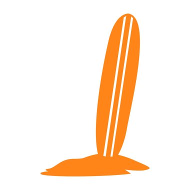 İzole sörf tahtası siluet