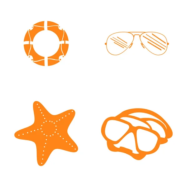 Set of summer icons — Stock Vector