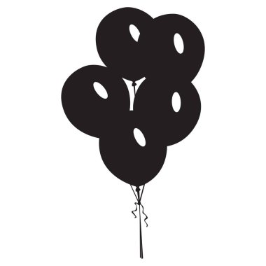 İzole balonlar siluet
