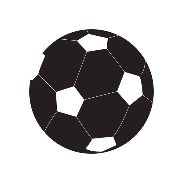 孤立的足球球剪影 — 图库矢量图片