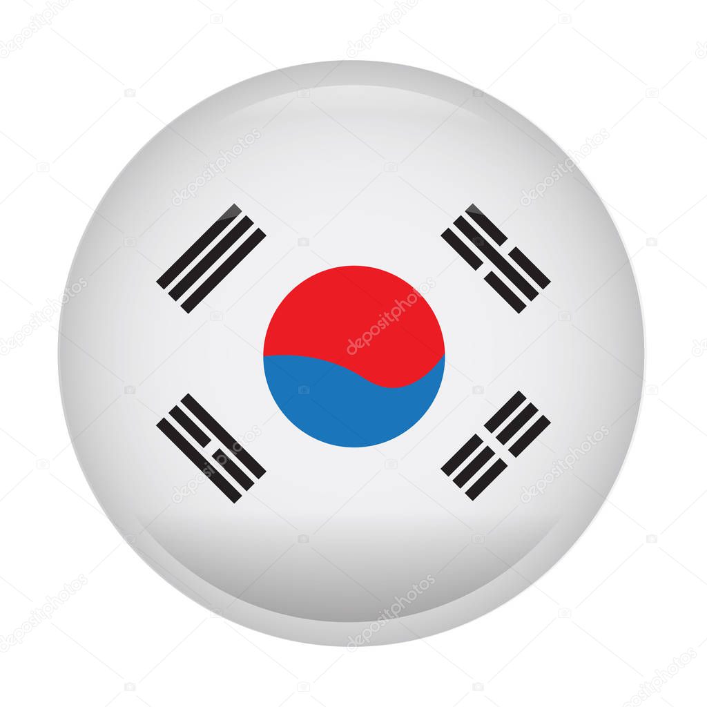 Isolated flag of South Korea