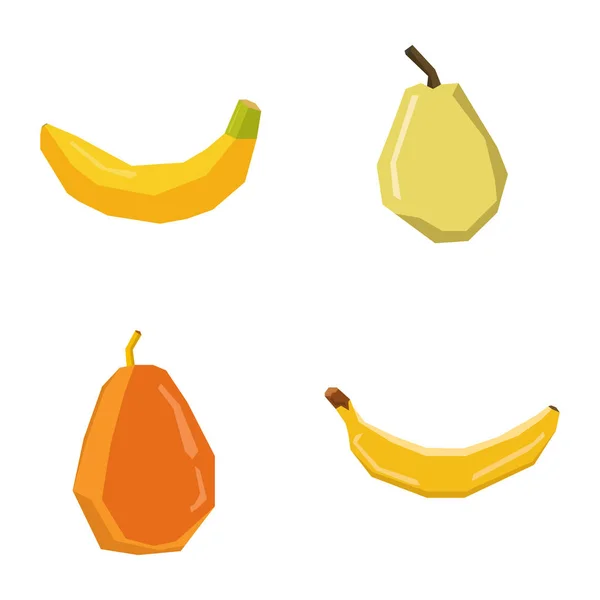 Set of geometric fruits — Stock Vector