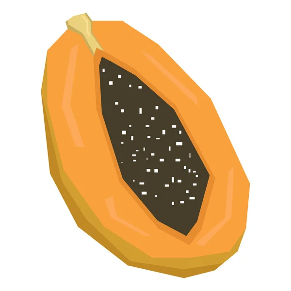 Isoliert geschnittene Papaya — Stockvektor