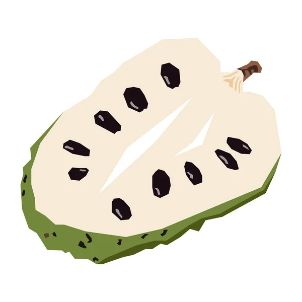 Aislado cortado soursop — Vector de stock