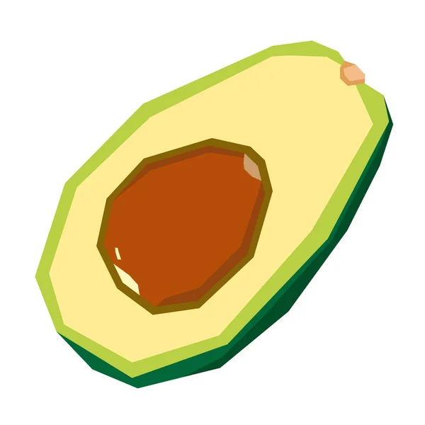 Isolierte geschnittene Avocado — Stockvektor