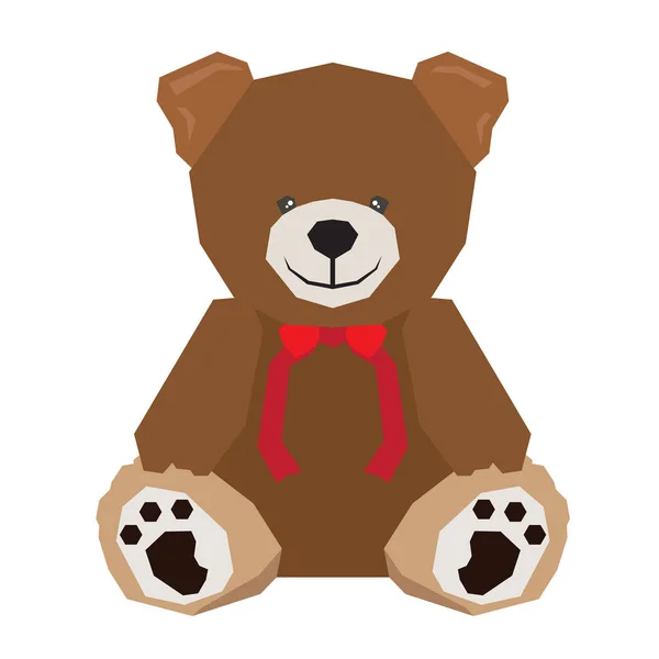 Geïsoleerde geometrische teddybeer — Stockvector