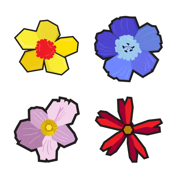 Serie di fiori geometrici — Vettoriale Stock