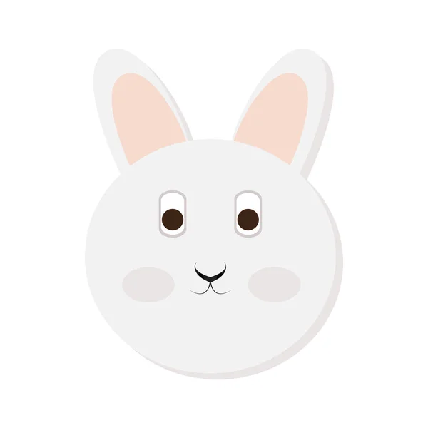 Cara de conejo aislada — Vector de stock