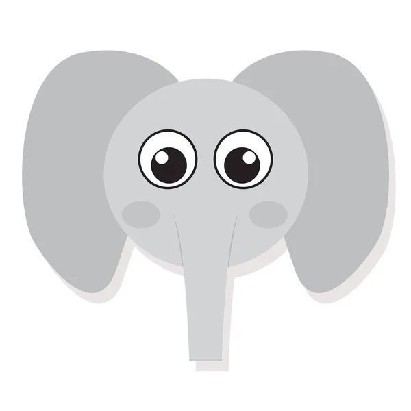 Geïsoleerde elefant gezicht — Stockvector