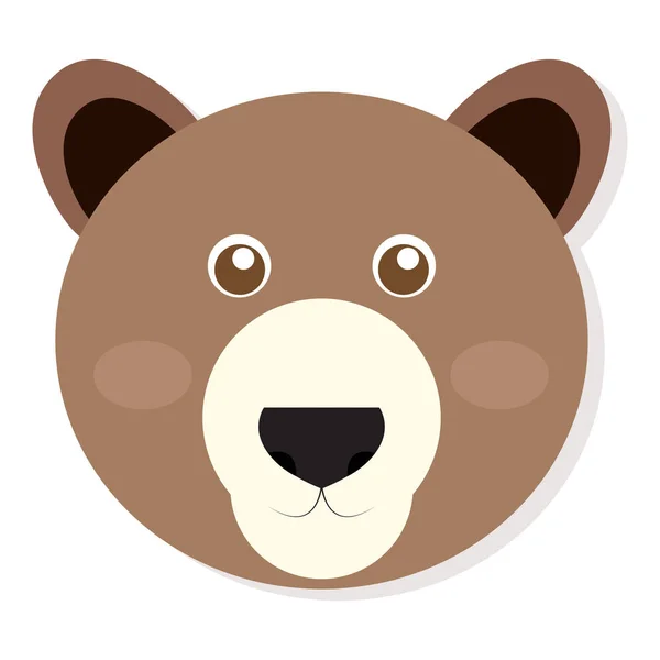 Izolované medvěd tvář — Stockový vektor