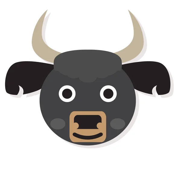 Απομονωμένη buffalo πρόσωπο — Διανυσματικό Αρχείο